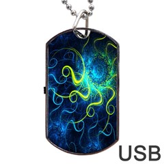 Electricsheep Mathematical Algorithm Displays Fractal Permutations Dog Tag Usb Flash (one Side) by Mariart