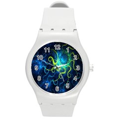 Electricsheep Mathematical Algorithm Displays Fractal Permutations Round Plastic Sport Watch (m) by Mariart