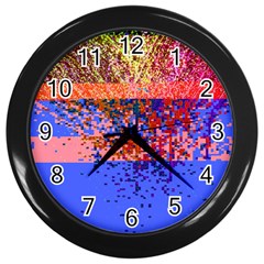 Glitchdrips Shadow Color Fire Wall Clocks (black)