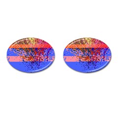 Glitchdrips Shadow Color Fire Cufflinks (oval) by Mariart