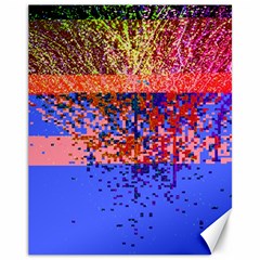 Glitchdrips Shadow Color Fire Canvas 11  X 14   by Mariart