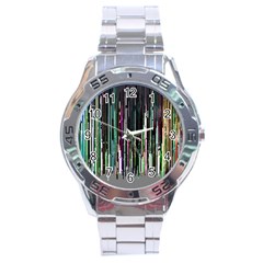 Heimbold Sign Random Shadow Line Vertical Light Stainless Steel Analogue Watch by Mariart