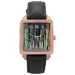 Heimbold Sign Random Shadow Line Vertical Light Rose Gold Leather Watch  by Mariart