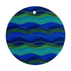 Geometric Line Wave Chevron Waves Novelty Ornament (round) by Mariart