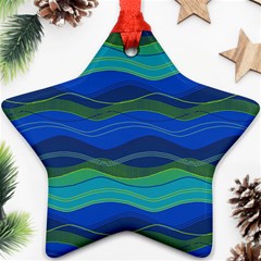 Geometric Line Wave Chevron Waves Novelty Ornament (star) by Mariart