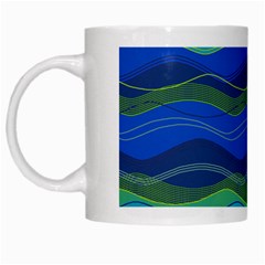 Geometric Line Wave Chevron Waves Novelty White Mugs by Mariart