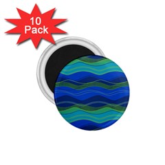 Geometric Line Wave Chevron Waves Novelty 1 75  Magnets (10 Pack)  by Mariart