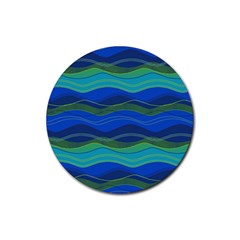 Geometric Line Wave Chevron Waves Novelty Rubber Coaster (round) 