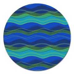 Geometric Line Wave Chevron Waves Novelty Magnet 5  (round)