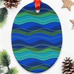 Geometric Line Wave Chevron Waves Novelty Oval Ornament (Two Sides) Front