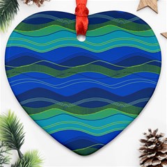 Geometric Line Wave Chevron Waves Novelty Heart Ornament (two Sides) by Mariart