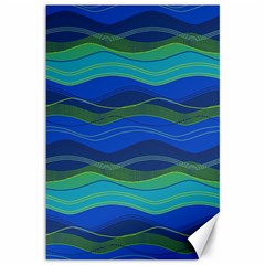 Geometric Line Wave Chevron Waves Novelty Canvas 12  X 18   by Mariart