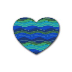 Geometric Line Wave Chevron Waves Novelty Rubber Coaster (heart)  by Mariart