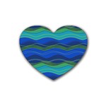 Geometric Line Wave Chevron Waves Novelty Heart Coaster (4 pack)  Front