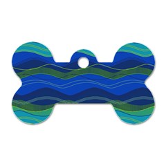 Geometric Line Wave Chevron Waves Novelty Dog Tag Bone (two Sides) by Mariart