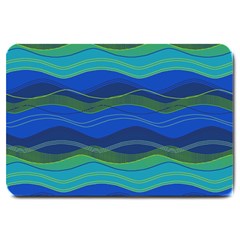 Geometric Line Wave Chevron Waves Novelty Large Doormat  by Mariart