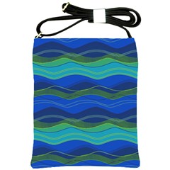 Geometric Line Wave Chevron Waves Novelty Shoulder Sling Bags by Mariart