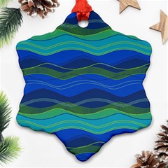 Geometric Line Wave Chevron Waves Novelty Snowflake Ornament (two Sides) by Mariart