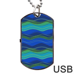 Geometric Line Wave Chevron Waves Novelty Dog Tag Usb Flash (one Side) by Mariart