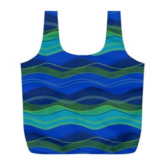 Geometric Line Wave Chevron Waves Novelty Full Print Recycle Bags (l) 