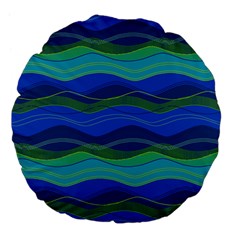 Geometric Line Wave Chevron Waves Novelty Large 18  Premium Flano Round Cushions