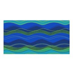 Geometric Line Wave Chevron Waves Novelty Satin Shawl