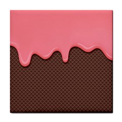 Ice Cream Pink Choholate Plaid Chevron Tile Coasters by Mariart