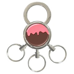 Ice Cream Pink Choholate Plaid Chevron 3-ring Key Chains by Mariart