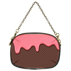 Ice Cream Pink Choholate Plaid Chevron Chain Purses (two Sides)  by Mariart