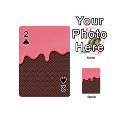 Ice Cream Pink Choholate Plaid Chevron Playing Cards 54 (mini) 