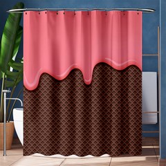 Ice Cream Pink Choholate Plaid Chevron Shower Curtain 60  X 72  (medium)  by Mariart