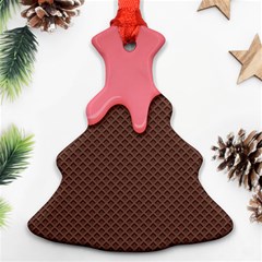 Ice Cream Pink Choholate Plaid Chevron Ornament (christmas Tree) 