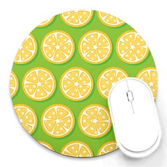 Lime Orange Yellow Green Fruit Round Mousepads by Mariart