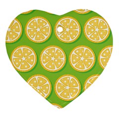 Lime Orange Yellow Green Fruit Ornament (heart) by Mariart