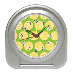 Lime Orange Yellow Green Fruit Travel Alarm Clocks by Mariart