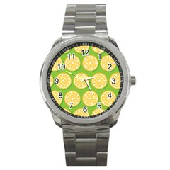 Lime Orange Yellow Green Fruit Sport Metal Watch by Mariart