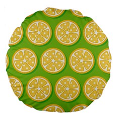 Lime Orange Yellow Green Fruit Large 18  Premium Round Cushions by Mariart