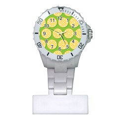 Lime Orange Yellow Green Fruit Plastic Nurses Watch by Mariart