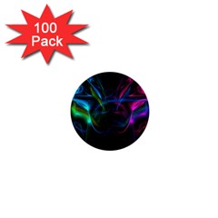 Light Waves Light Red Blue 1  Mini Buttons (100 Pack)  by Mariart