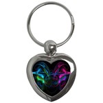 Light Waves Light Red Blue Key Chains (Heart)  Front