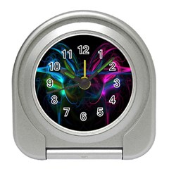 Light Waves Light Red Blue Travel Alarm Clocks by Mariart