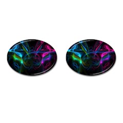 Light Waves Light Red Blue Cufflinks (oval) by Mariart