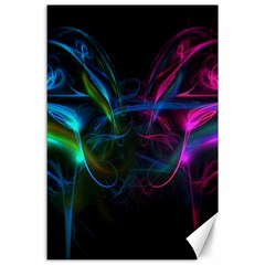 Light Waves Light Red Blue Canvas 24  X 36  by Mariart