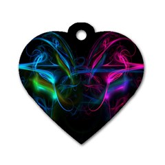 Light Waves Light Red Blue Dog Tag Heart (two Sides) by Mariart