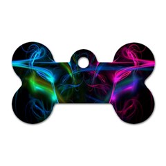 Light Waves Light Red Blue Dog Tag Bone (two Sides) by Mariart