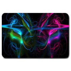 Light Waves Light Red Blue Large Doormat  by Mariart