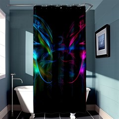 Light Waves Light Red Blue Shower Curtain 36  X 72  (stall)  by Mariart