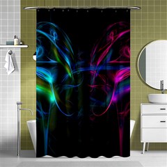 Light Waves Light Red Blue Shower Curtain 48  X 72  (small)  by Mariart