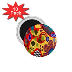 Line Star Polka Dots Plaid Circle 1 75  Magnets (10 Pack) 