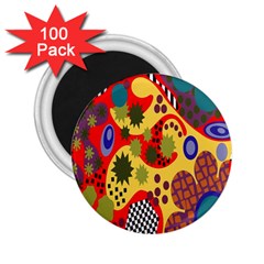 Line Star Polka Dots Plaid Circle 2 25  Magnets (100 Pack) 